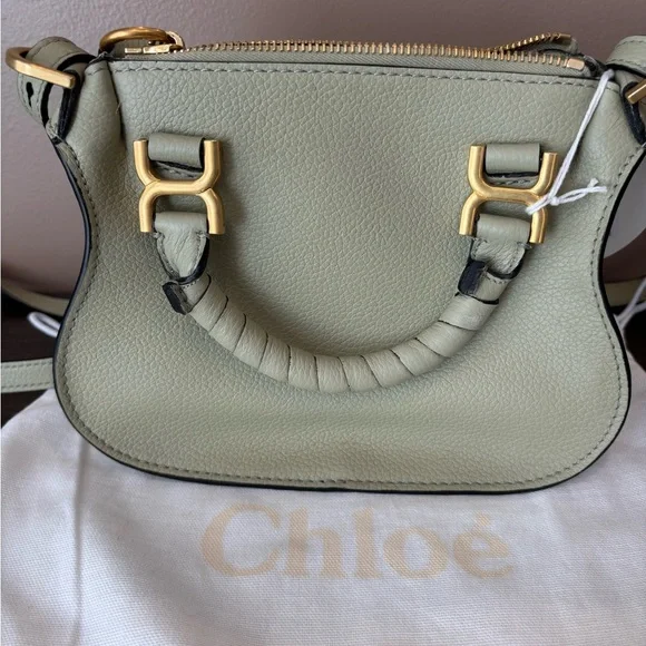 Chloe Mini Marcie Satchel Crossbody Faded Green - Picture 2 of 11